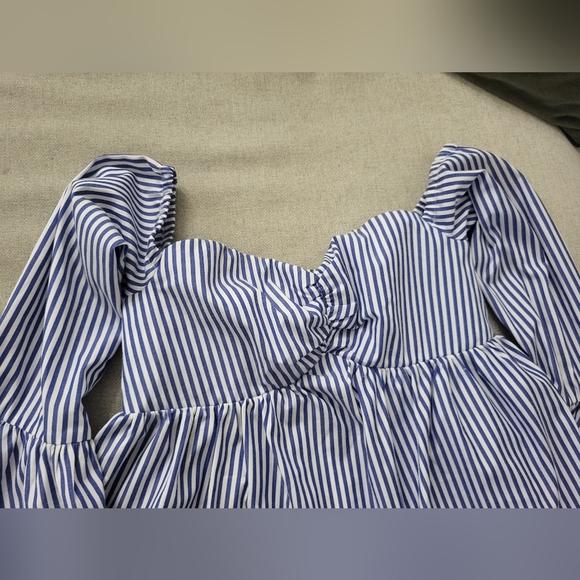 Sweet heart off-shoulder pinstripe baby doll top XS Buffalo - Picture 3 of 7